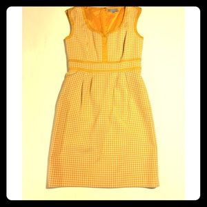 Antonio Melani yellow white jacquard sheath dress